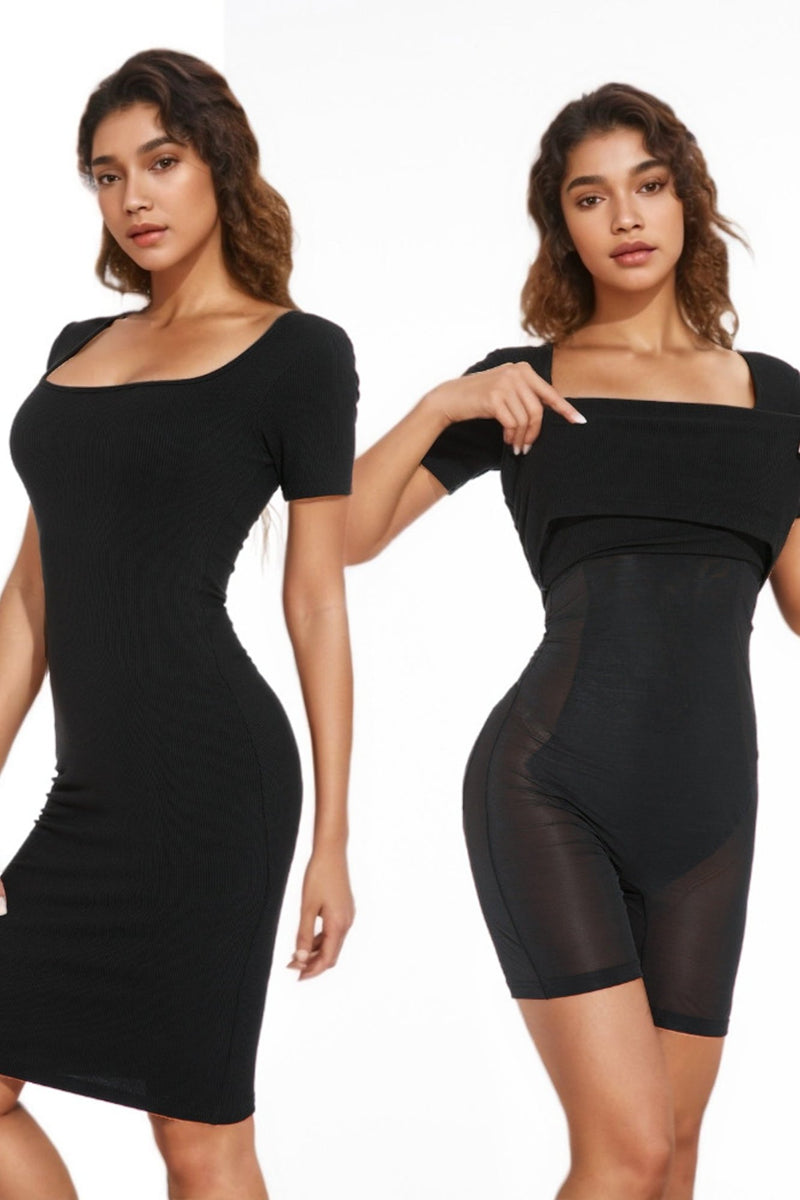 The Shapewear Dresses Workwear Square Neck Midi