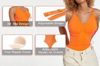 Bright Orange Seamless Shaping Cropped Jumpsuit